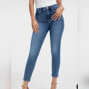 GOOD AMERICAN  SKINNY High Rise CROPPED JEANS in INDIGO SIZE  6/28